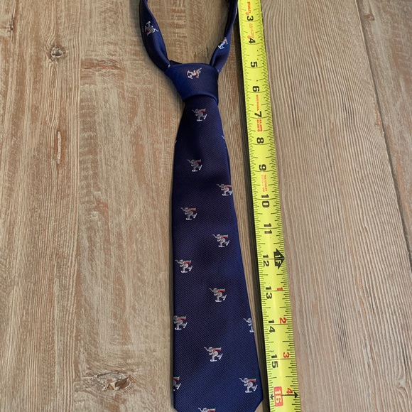 Navy blue silk skating elephant boys tie - Picture 5 of 5